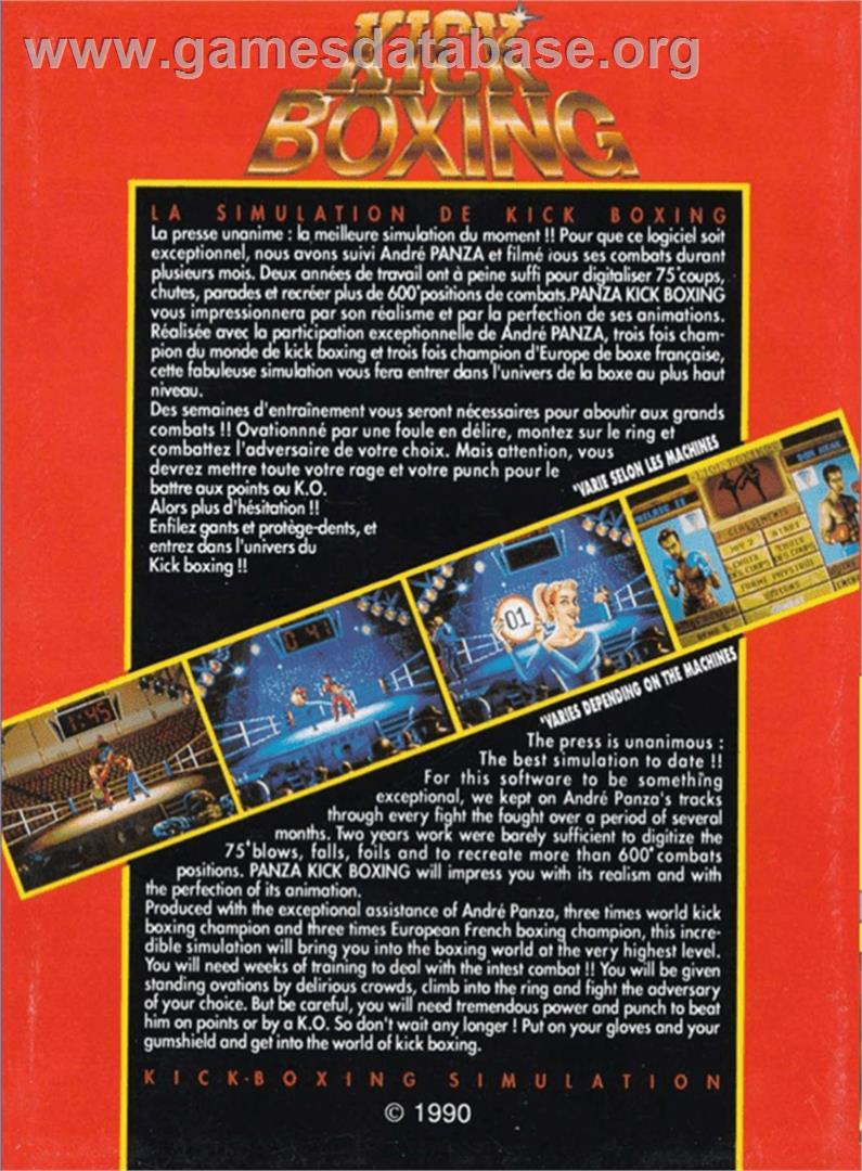 Panza Kick Boxing - Amstrad CPC - Artwork - Box Back