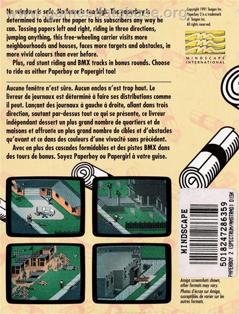 Paperboy 2 - Amstrad CPC - Artwork - Box Back