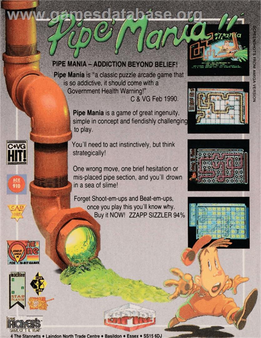 Pipe Mania - Amstrad CPC - Artwork - Box Back