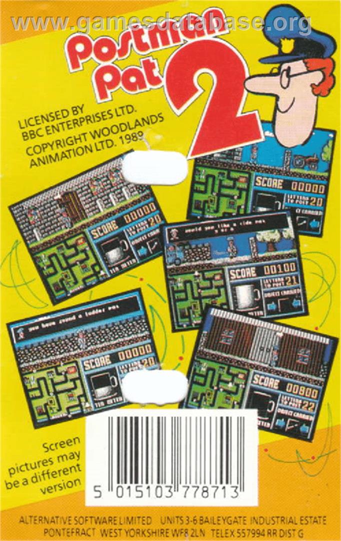 Postman Pat 2 - Amstrad CPC - Artwork - Box Back