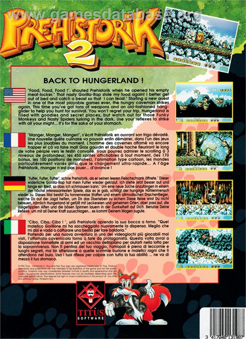 Prehistorik 2 - Amstrad CPC - Artwork - Box Back