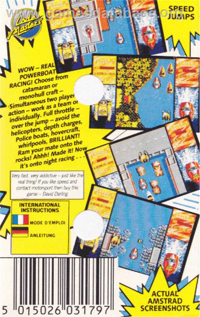 Pro Powerboat Simulator - Amstrad CPC - Artwork - Box Back