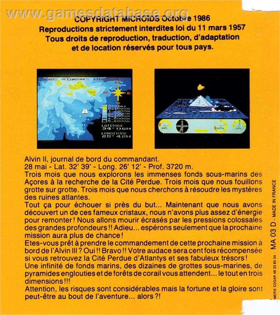 Pyramides d'Atlantys, Les - Amstrad CPC - Artwork - Box Back