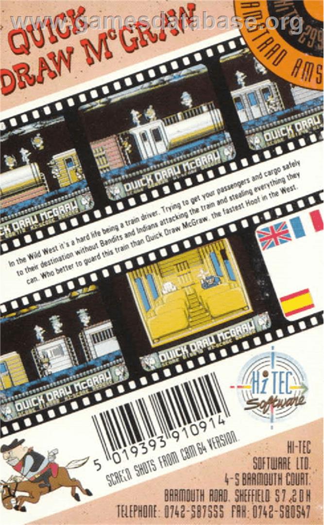 Quick Draw McGraw - Amstrad CPC - Artwork - Box Back