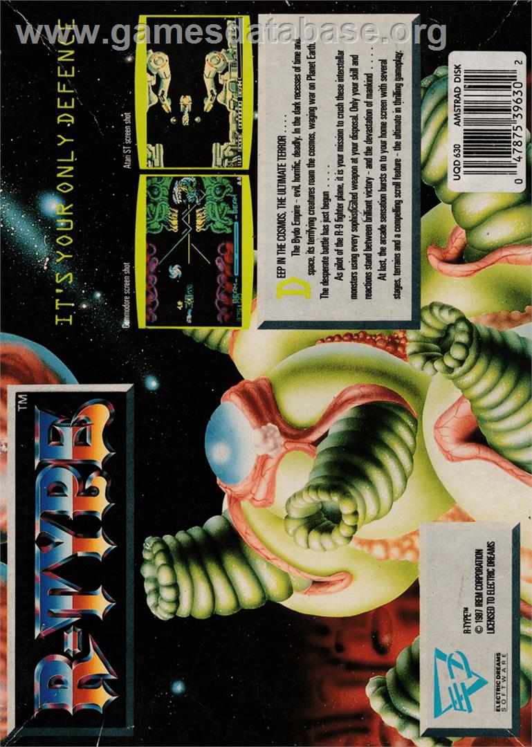 R-Type - Amstrad CPC - Artwork - Box Back
