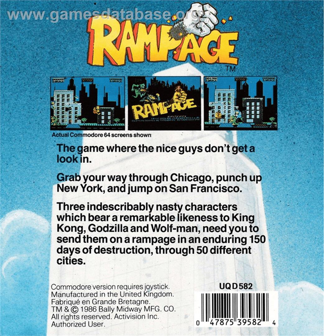Rampage - Amstrad CPC - Artwork - Box Back
