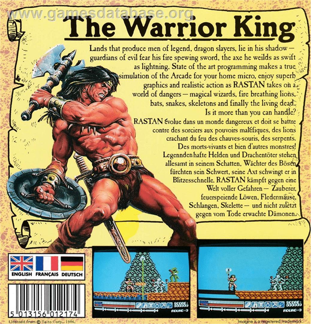Rastan Saga - Amstrad CPC - Artwork - Box Back