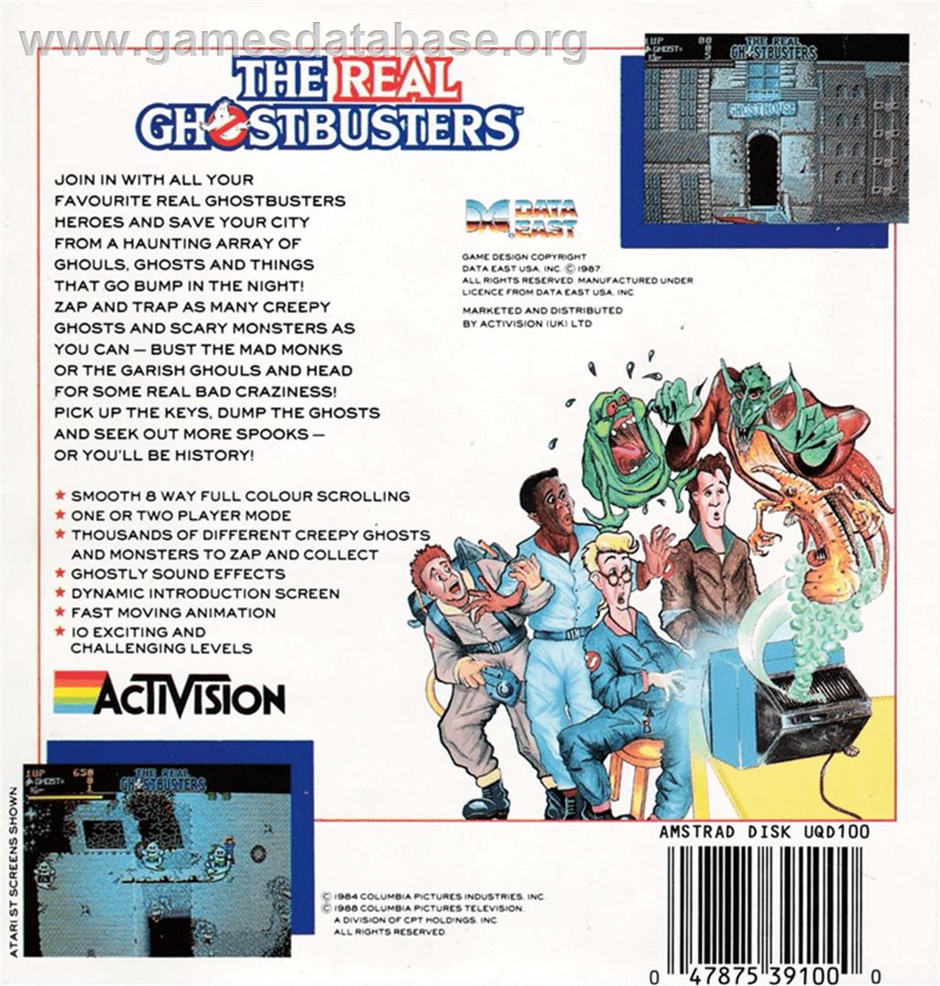Real Ghostbusters, The - Amstrad CPC - Artwork - Box Back