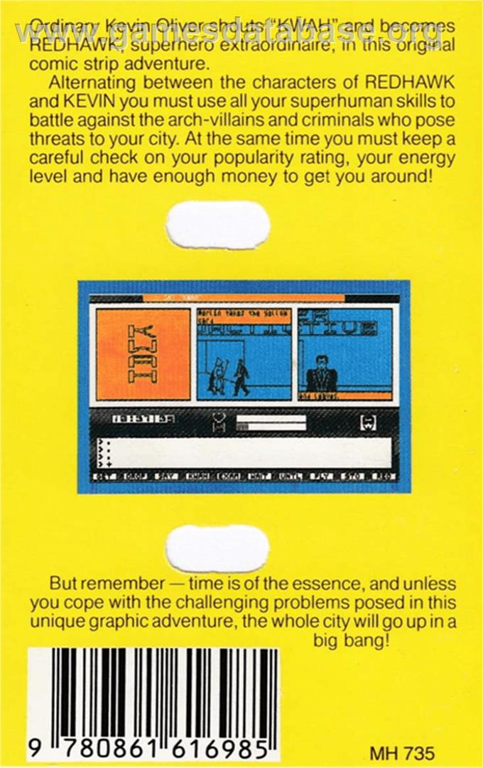 Redhawk - Amstrad CPC - Artwork - Box Back