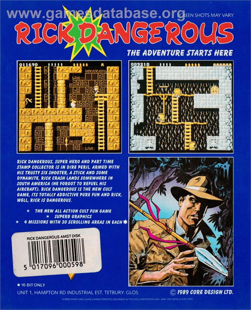 Rick Dangerous - Amstrad CPC - Artwork - Box Back