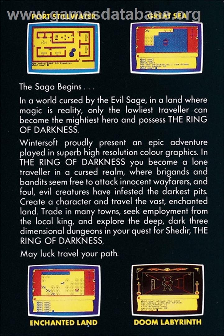 Ring Of Darkness, The - Amstrad CPC - Artwork - Box Back