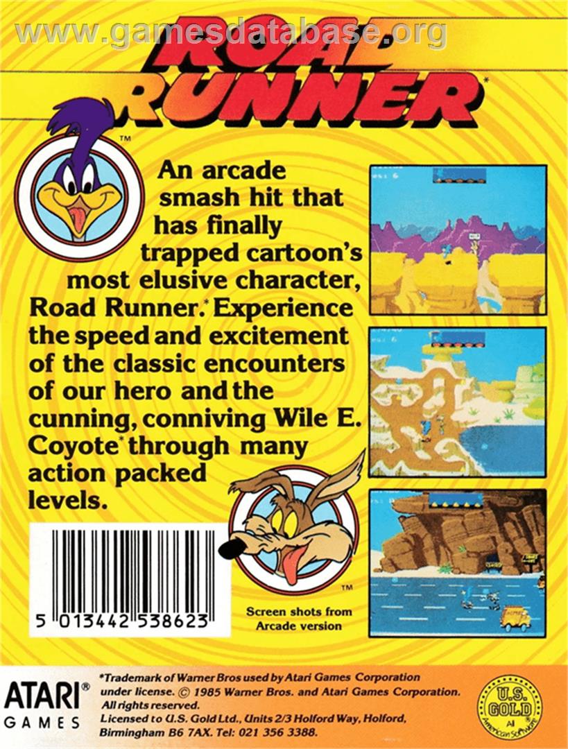 Road Runner And Wile E. Coyote - Amstrad CPC - Artwork - Box Back