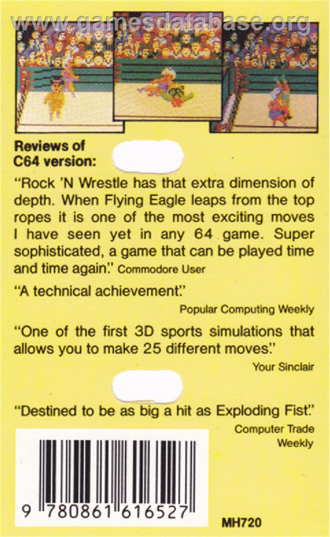 Rock 'n Wrestle - Amstrad CPC - Artwork - Box Back