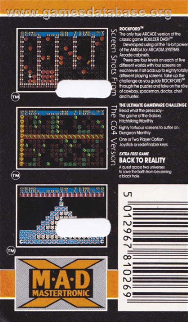 Rockford: The Arcade Game - Amstrad CPC - Artwork - Box Back
