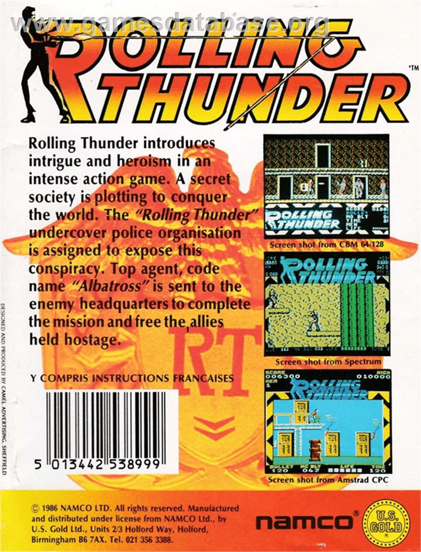 Rolling Thunder - Amstrad CPC - Artwork - Box Back