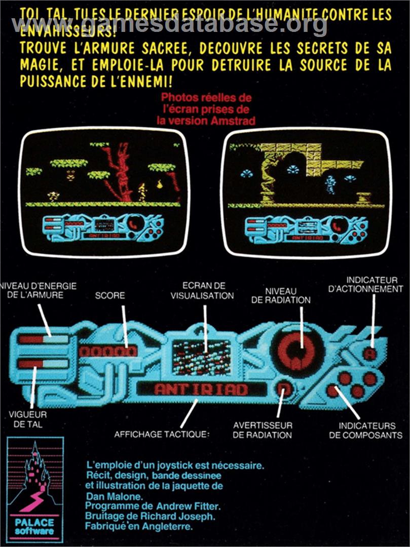 Sacred Armour Of Antiriad, The - Amstrad CPC - Artwork - Box Back
