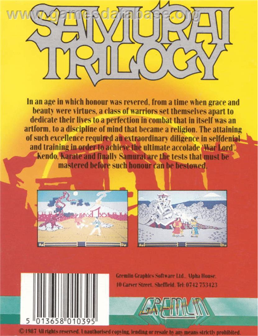 Samurai Trilogy - Amstrad CPC - Artwork - Box Back