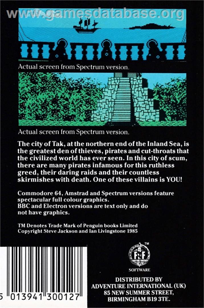 Seas Of Blood - Amstrad CPC - Artwork - Box Back