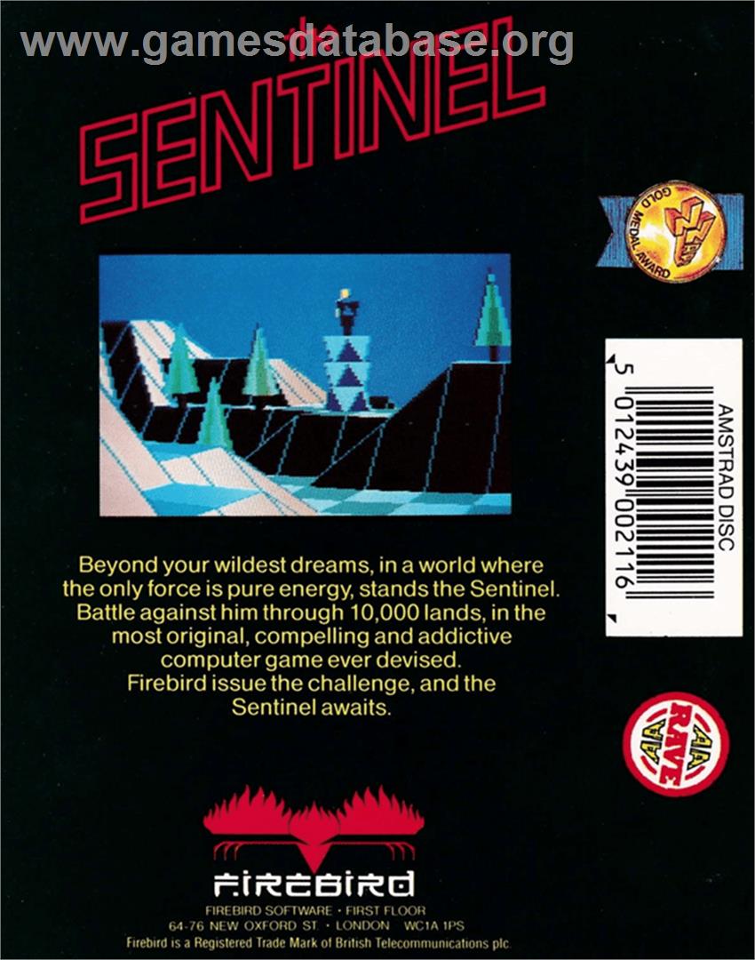 Sentinel - Amstrad CPC - Artwork - Box Back