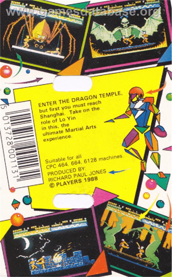 Shanghai Karate - Amstrad CPC - Artwork - Box Back