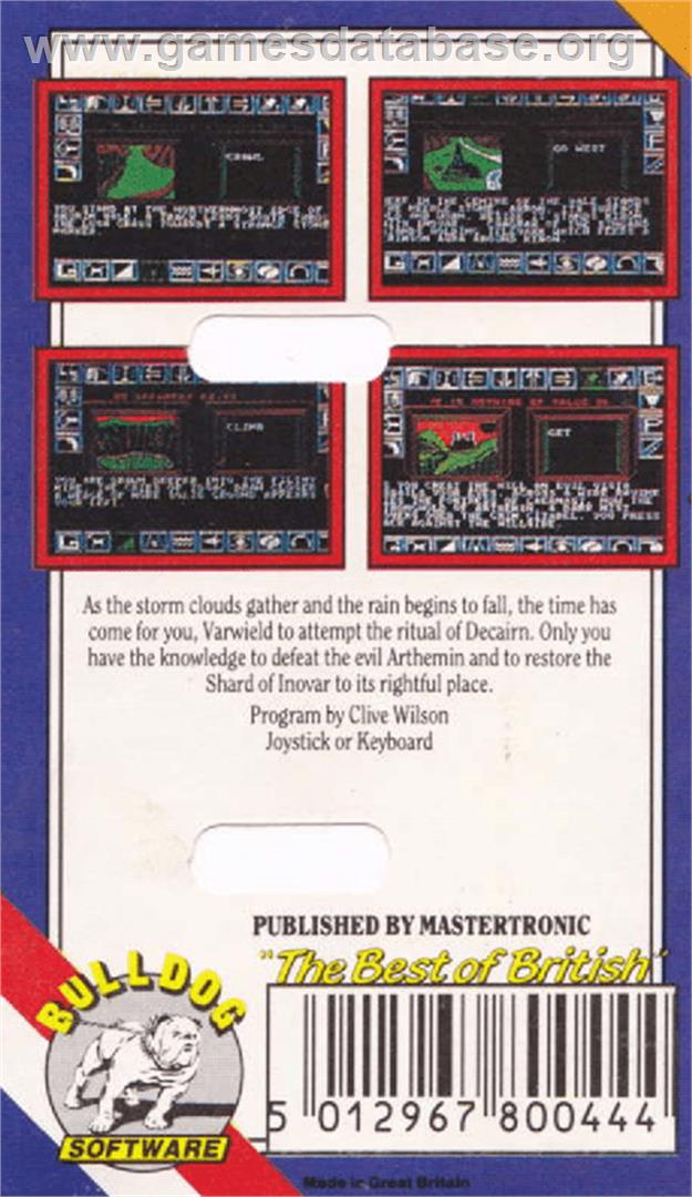 Shard Of Inovar - Amstrad CPC - Artwork - Box Back