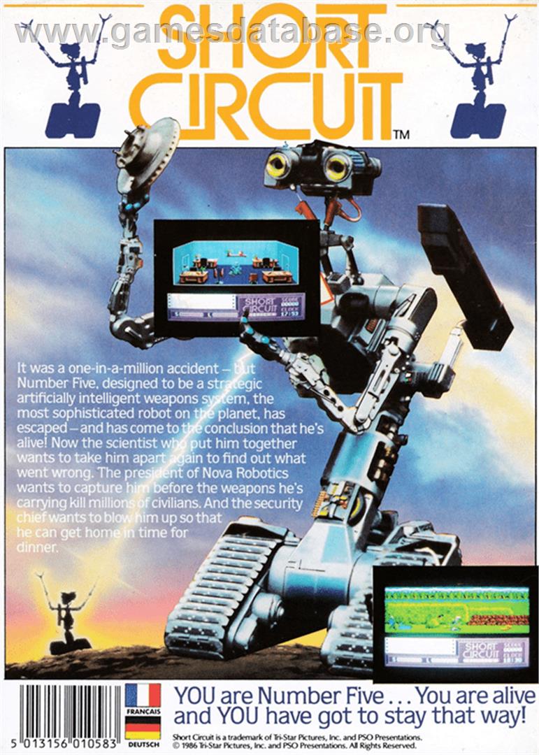 Short Circuit - Amstrad CPC - Artwork - Box Back