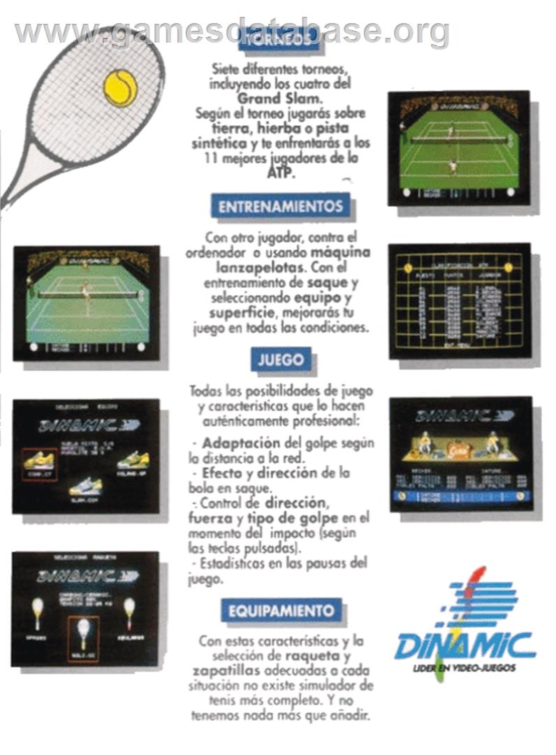 Simulador Profesional de Tenis - Amstrad CPC - Artwork - Box Back
