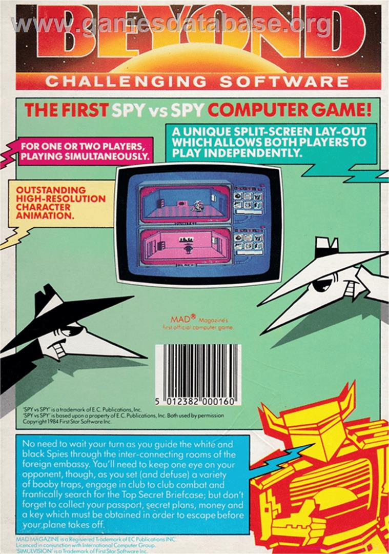 Spy vs. Spy - Amstrad CPC - Artwork - Box Back