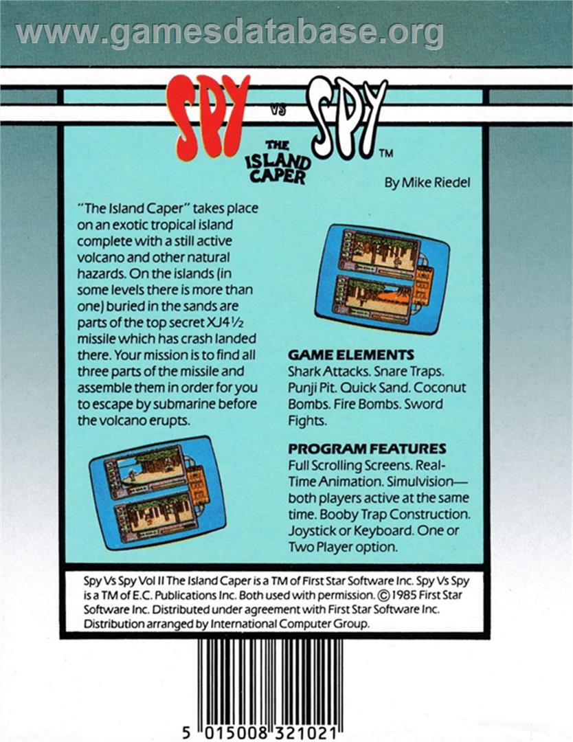 Spy vs. Spy II: The Island Caper - Amstrad CPC - Artwork - Box Back