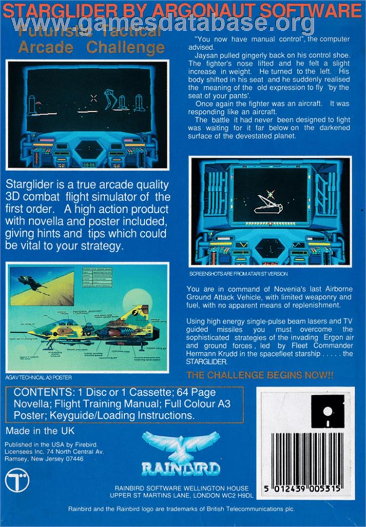 Starglider - Amstrad CPC - Artwork - Box Back