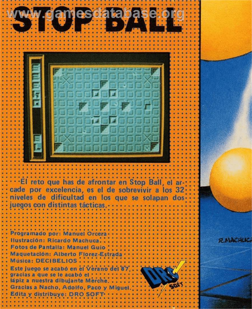 Stop-Ball - Amstrad CPC - Artwork - Box Back