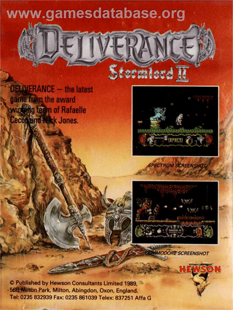 Stormlord II: Deliverance - Amstrad CPC - Artwork - Box Back