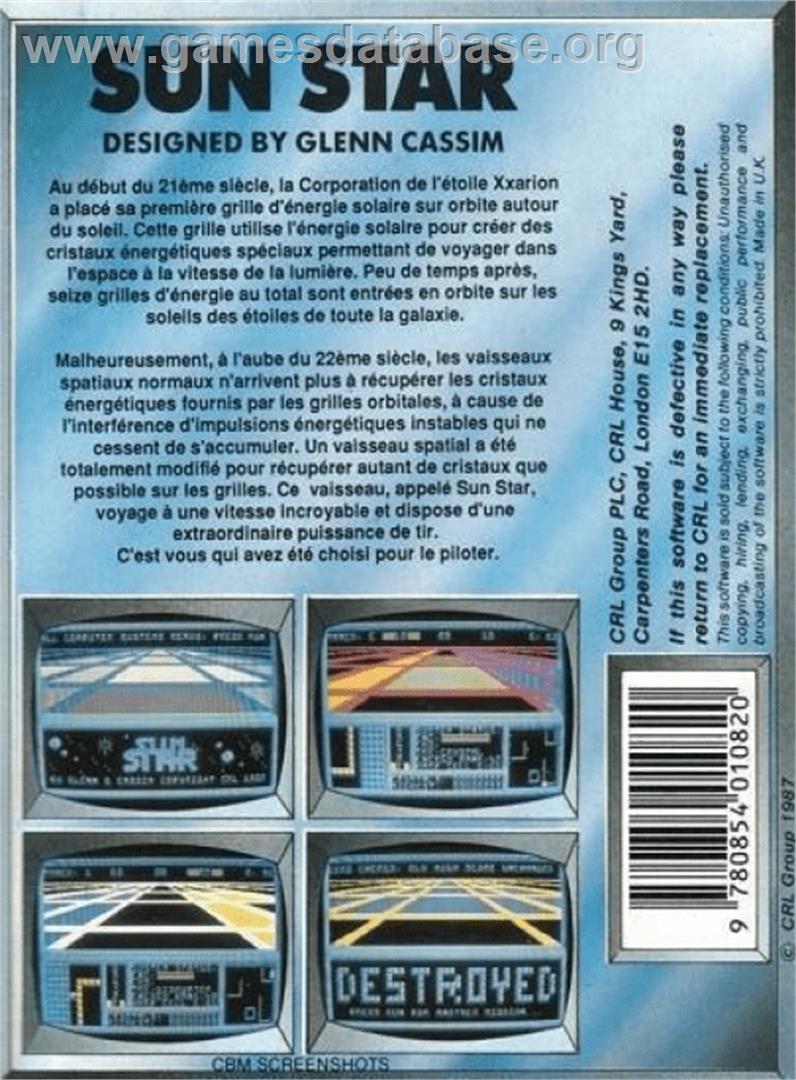 Sun Star - Amstrad CPC - Artwork - Box Back