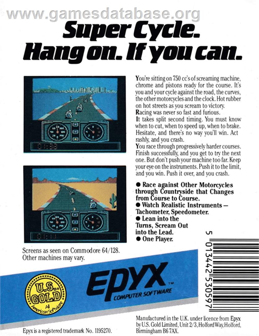 Super Cycle - Amstrad CPC - Artwork - Box Back