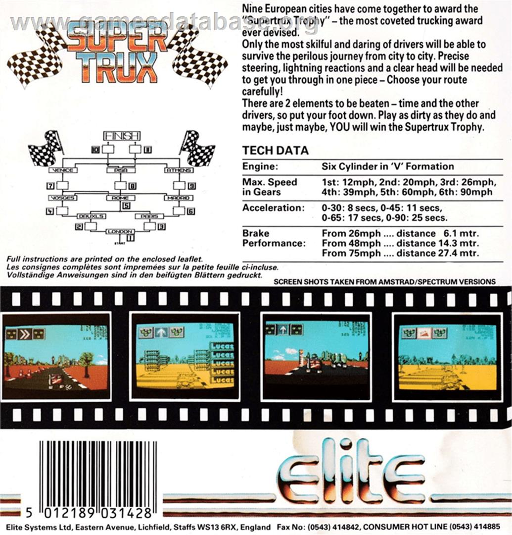 Super Trux - Amstrad CPC - Artwork - Box Back