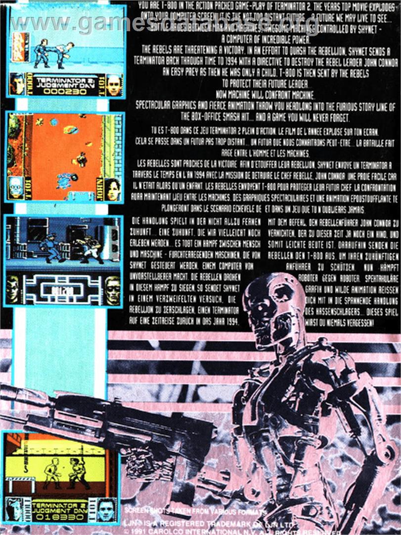 Terminator 2 - Judgment Day - Amstrad CPC - Artwork - Box Back