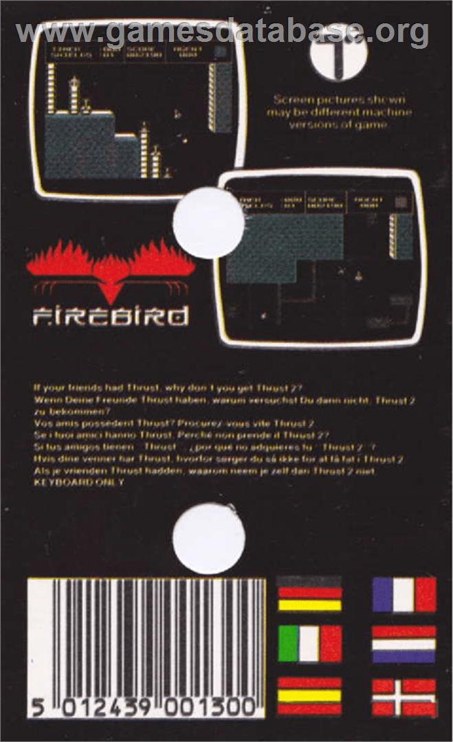 Thrust 2 - Amstrad CPC - Artwork - Box Back