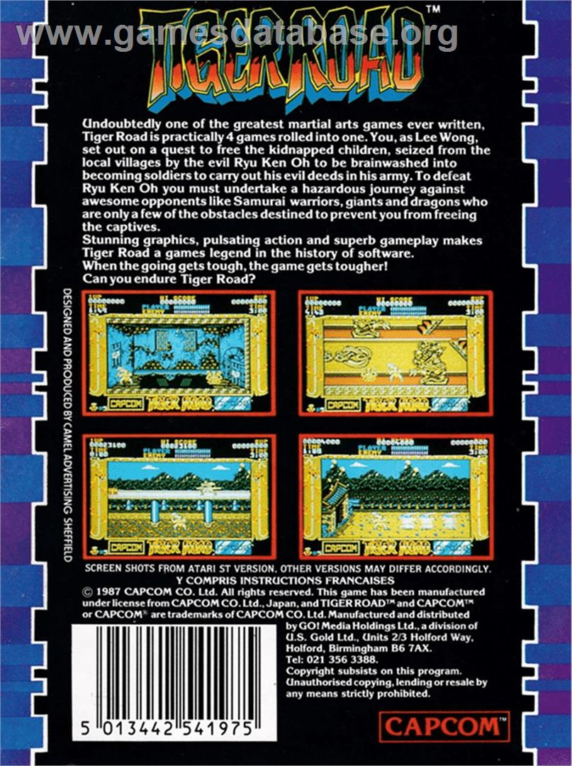 Tiger Road - Amstrad CPC - Artwork - Box Back