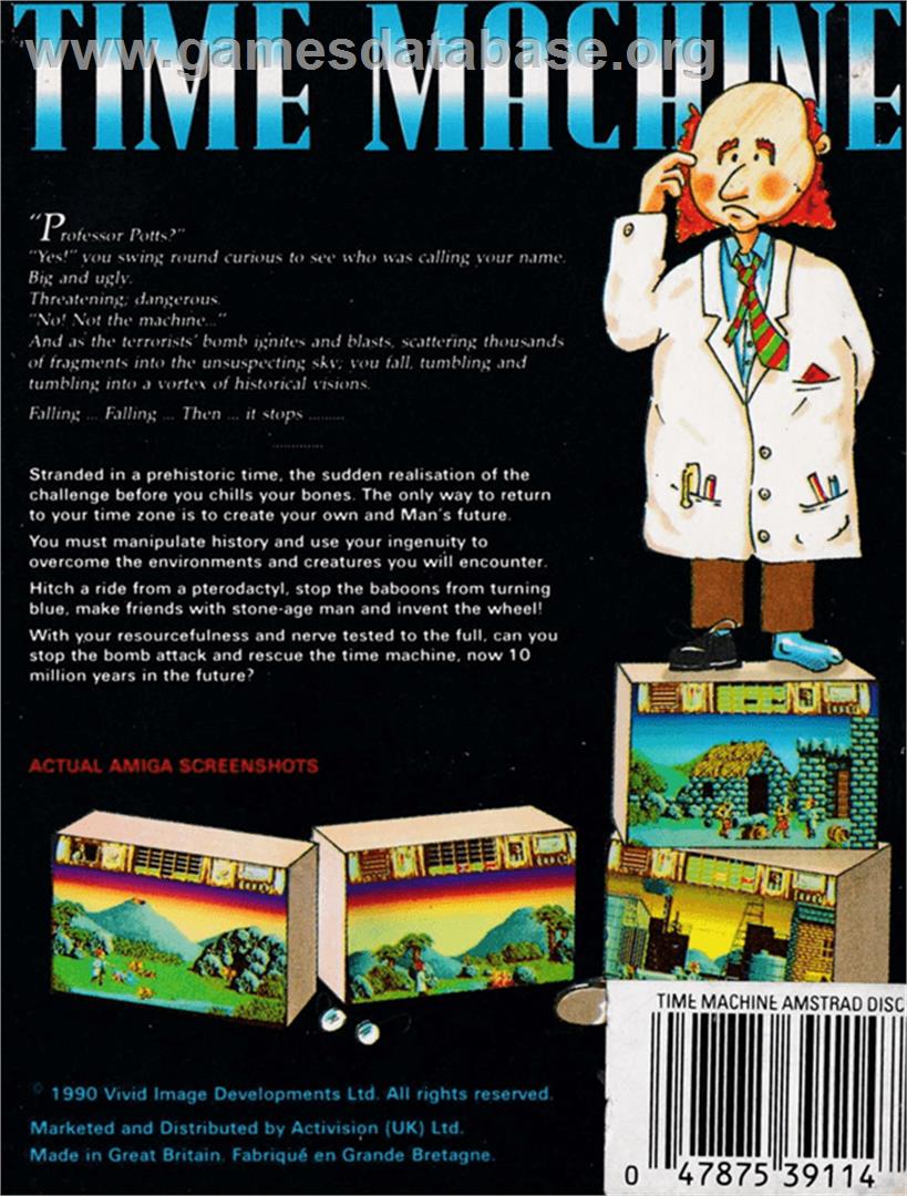 Time Machine - Amstrad CPC - Artwork - Box Back