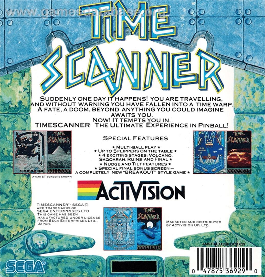 Time Scanner - Amstrad CPC - Artwork - Box Back