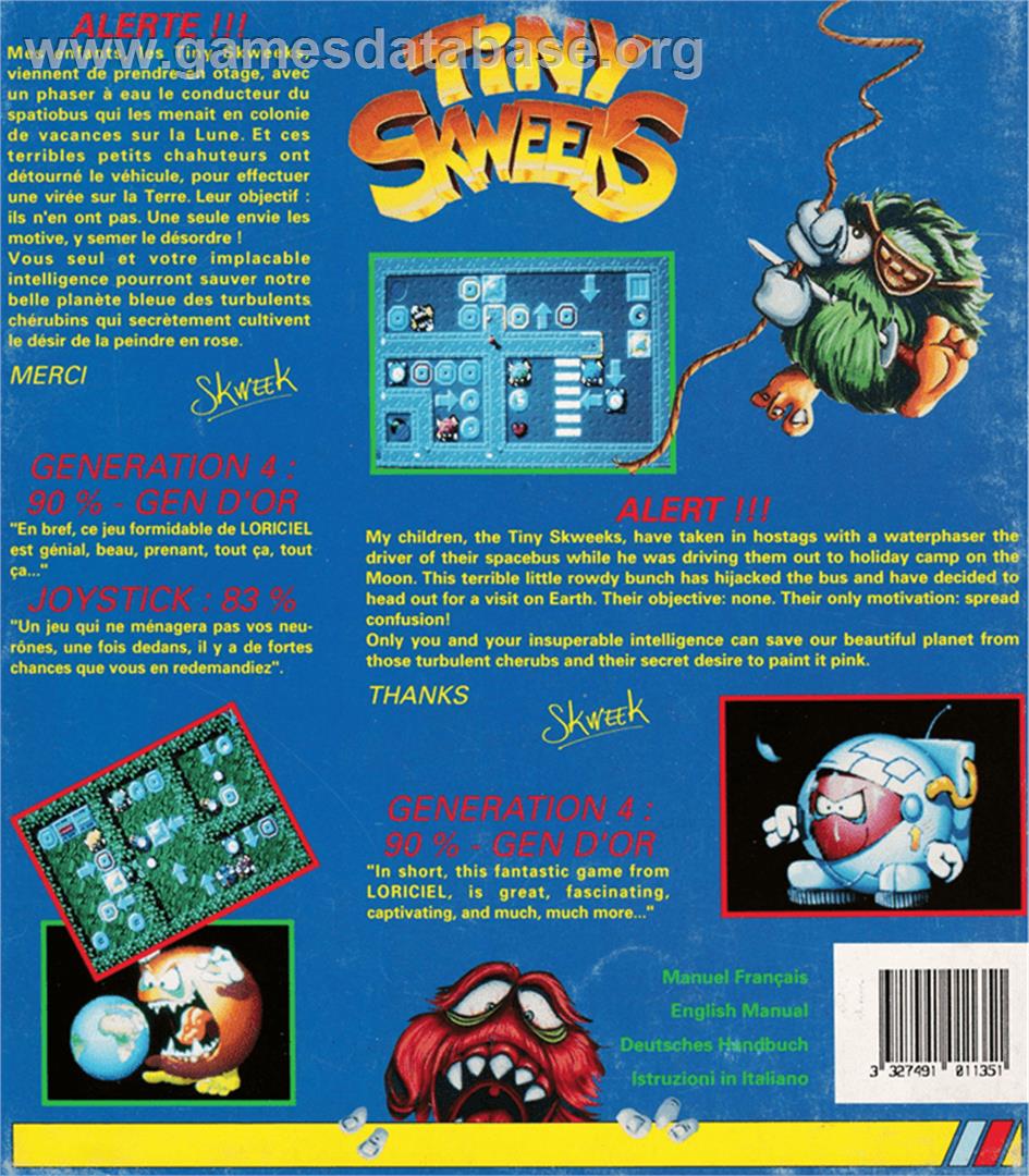 Tiny Skweeks - Amstrad CPC - Artwork - Box Back