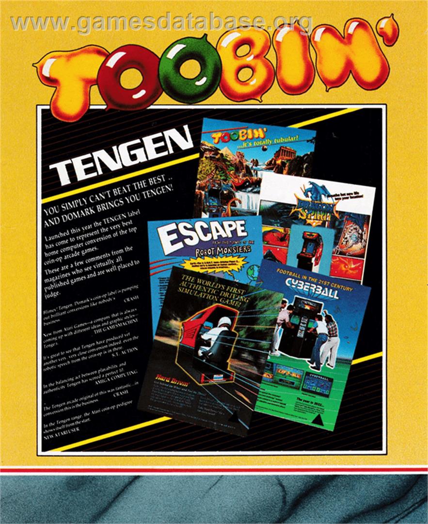 Toobin' - Amstrad CPC - Artwork - Box Back