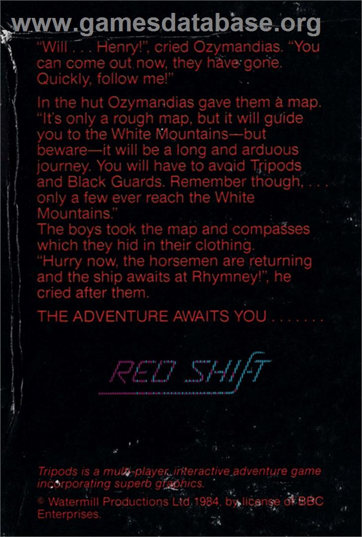 Tripods, The - Amstrad CPC - Artwork - Box Back