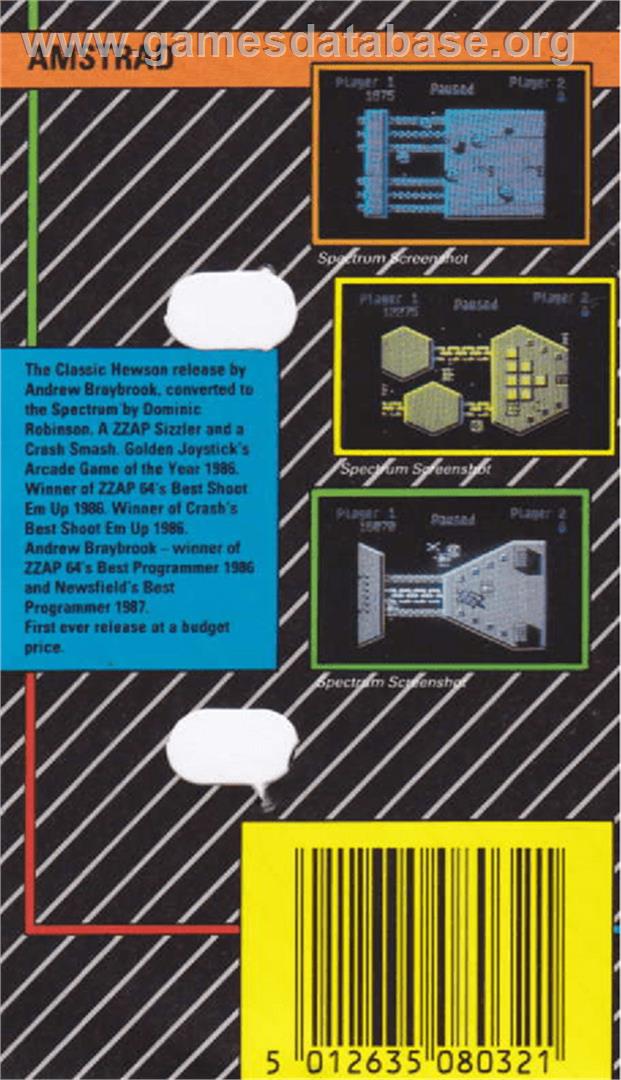 Uridium - Amstrad CPC - Artwork - Box Back