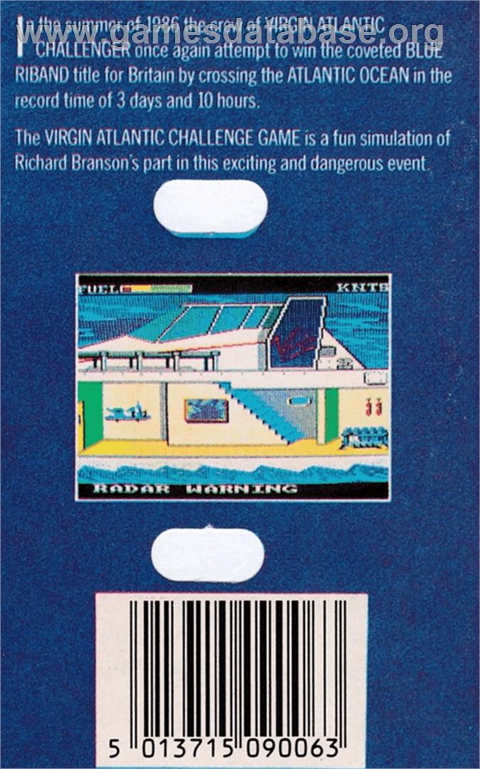Virgin Atlantic Challenge - Amstrad CPC - Artwork - Box Back