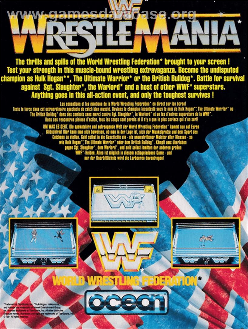 WWF Wrestlemania - Amstrad CPC - Artwork - Box Back