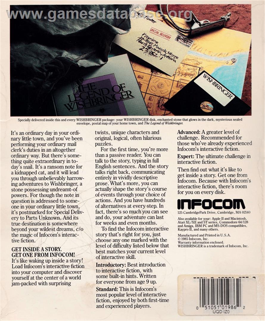 Wishbringer - Amstrad CPC - Artwork - Box Back