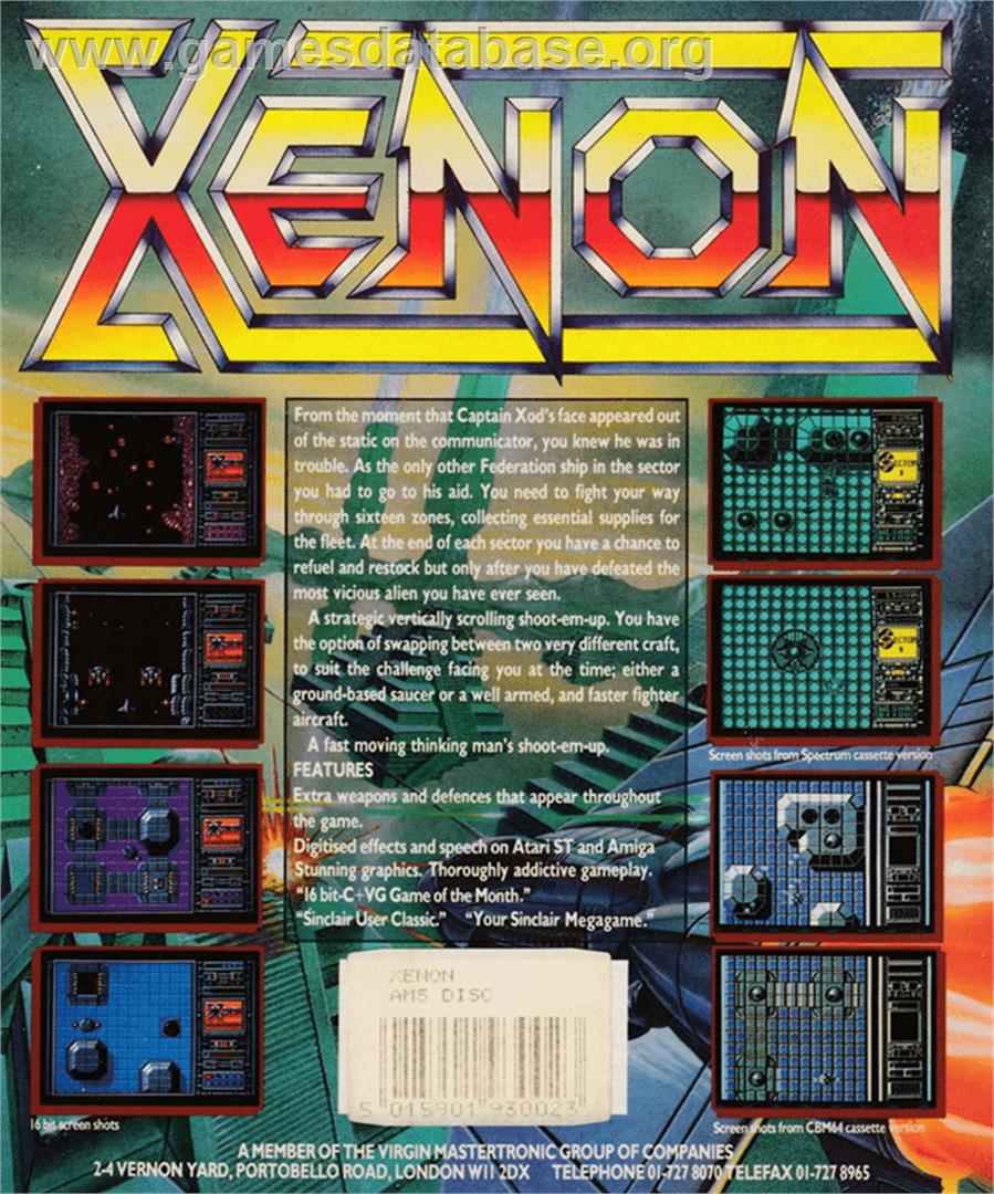 Xenon - Amstrad CPC - Artwork - Box Back