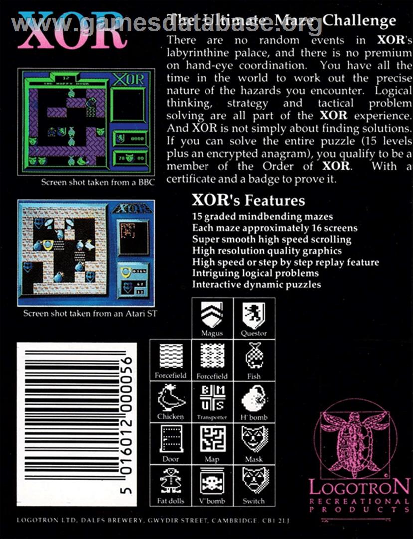 Xor - Amstrad CPC - Artwork - Box Back