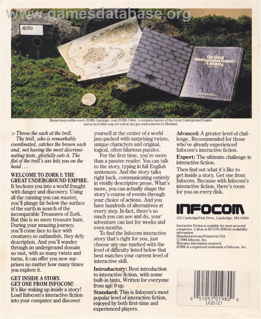 Zork 1 - The Great Underground Empire - Amstrad CPC - Artwork - Box Back